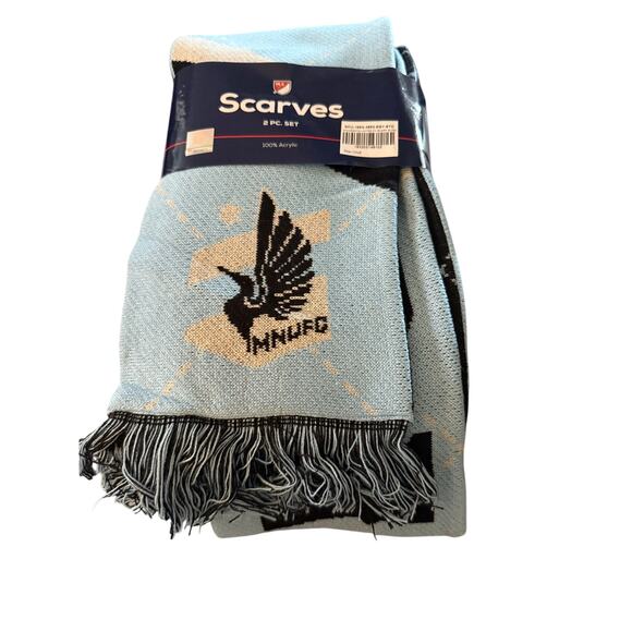 Fanatics Minnesota United FC MLS Soccer Scarf Set (2-Pack) - Black & Blue, NWT - Picture 5 of 6